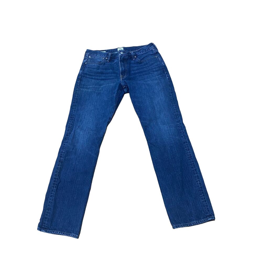 J. Crew Factory Men’s Slim Straight Jeans in Dark Blue